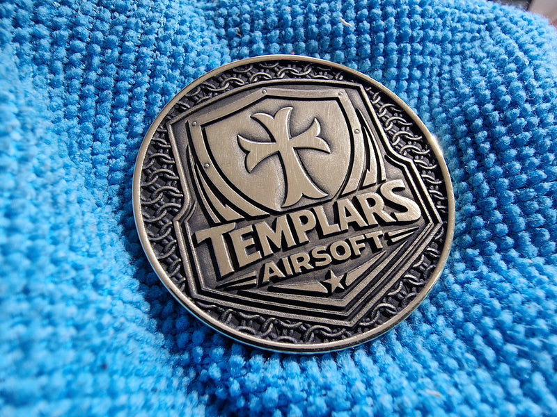 "Templars Airsoft" Brass Engraved Team Coin