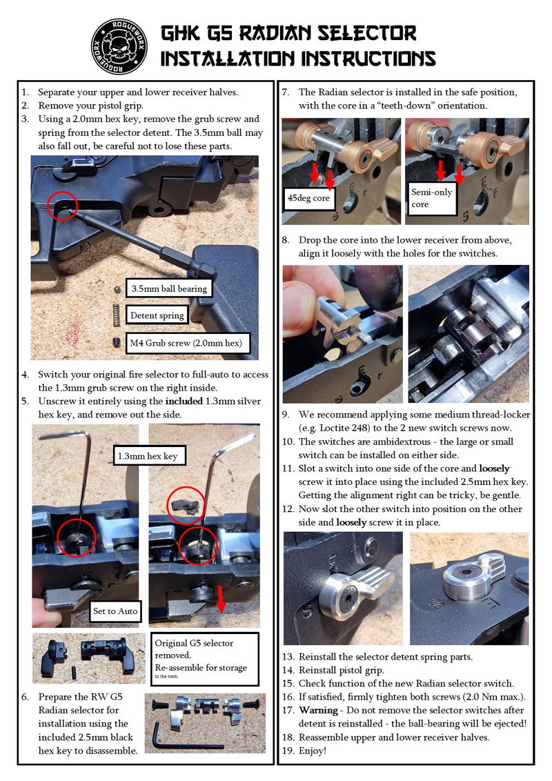 Kit de sélecteur semi-seul G5 Radian